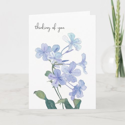 Watercolor Violets Thinking of You Card