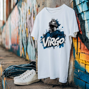 Watercolor Virgo Graffiti Airbrush Zodiac Design T-Shirt