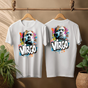 Watercolor Virgo Graffiti Airbrush Zodiac Design T-Shirt