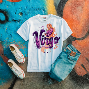 Watercolor Virgo Graffiti Airbrush Zodiac Woman T-Shirt