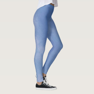 Watercolor Vista Blue Pattern Leggings