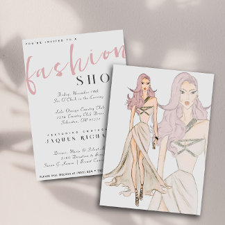 Watercolor Vogue Couture Fashion Show Invitation