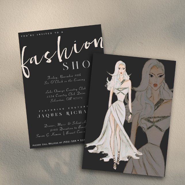 Watercolor Vogue Couture Fashion Show Invitation (Creator Uploaded)