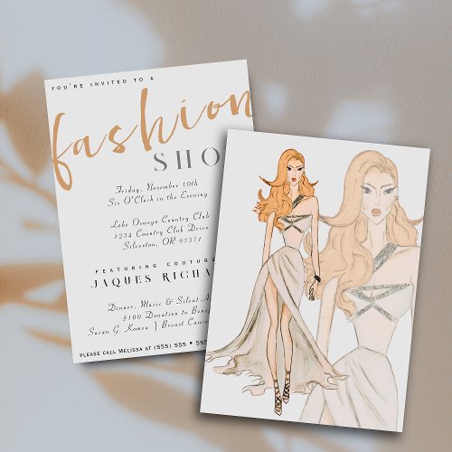 Watercolor Vogue Couture Fashion Show Invitation