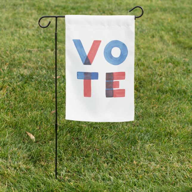 Watercolor VOTE Garden Flag (In SItu)