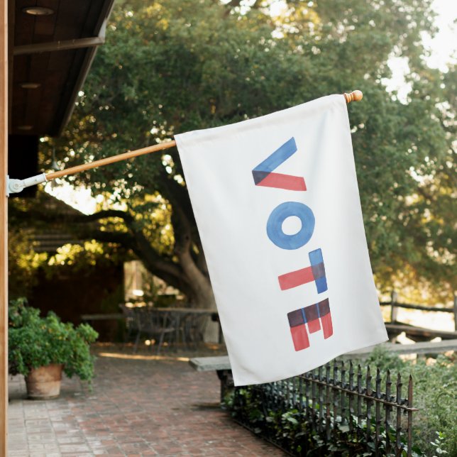 Watercolor VOTE House Flag (In SItu)
