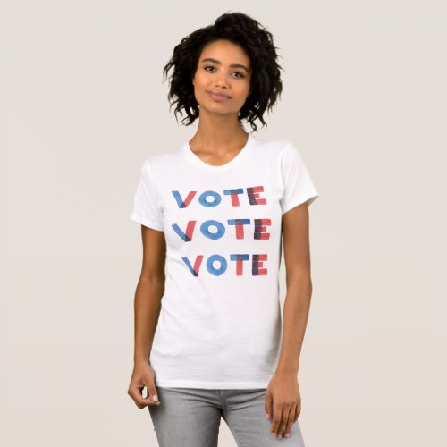 Watercolor VOTE VOTE VOTE Womenâs t_shirt
