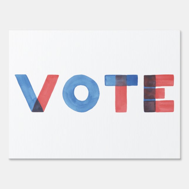 Watercolor VOTE Yard Sign (Front)