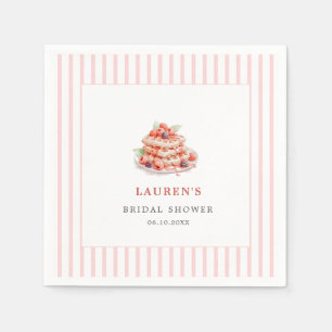 Watercolor Waffles and Berries Bridal Brunch Napkins