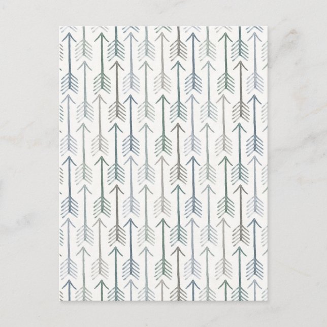 Watercolor Wanderlust Arrow Pattern Postcard (Front)