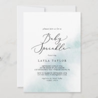 Watercolor Wash | Blue Baby Sprinkle Invitation