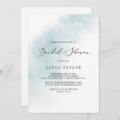 Watercolor Wash | Blue Bridal Shower Invitation (Front/Back)