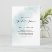 Watercolor Wash | Blue Bridal Shower Invitation (Standing Front)