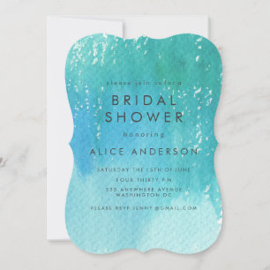 Watercolor Wash Blue Bridal Shower Invite
