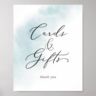 Watercolor Wash   Blue Cards and Gifts Sign