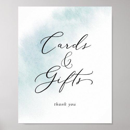 Watercolor Wash  Blue Cards and Gifts Sign