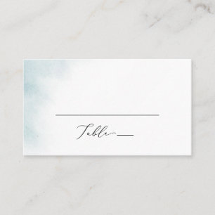 Watercolor Wash Blue Flat Wedding Place Card