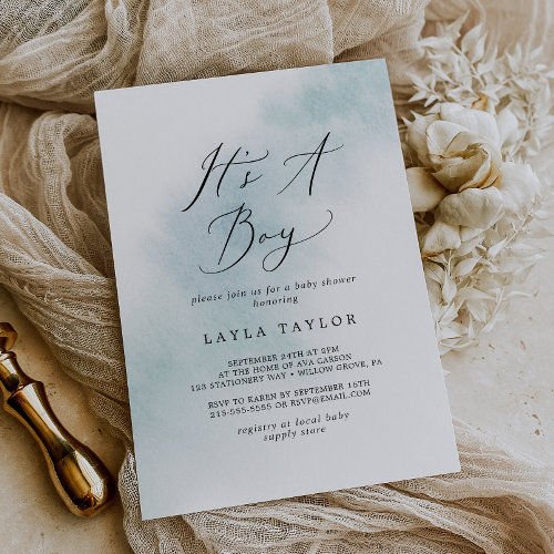 Watercolor Wash | Blue It's A Boy Baby Shower