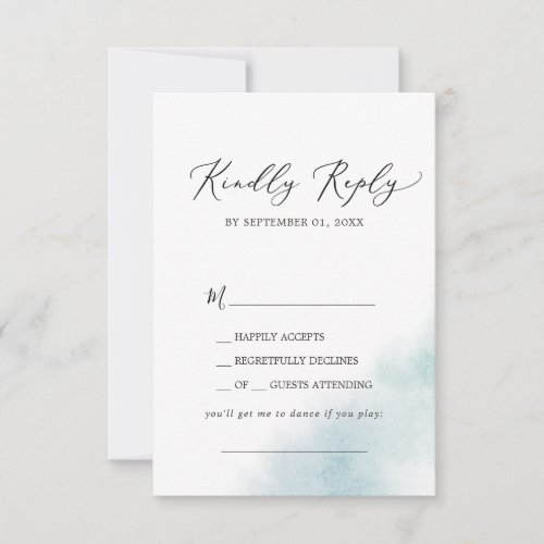Watercolor Wash  Blue Song Request RSVP Card