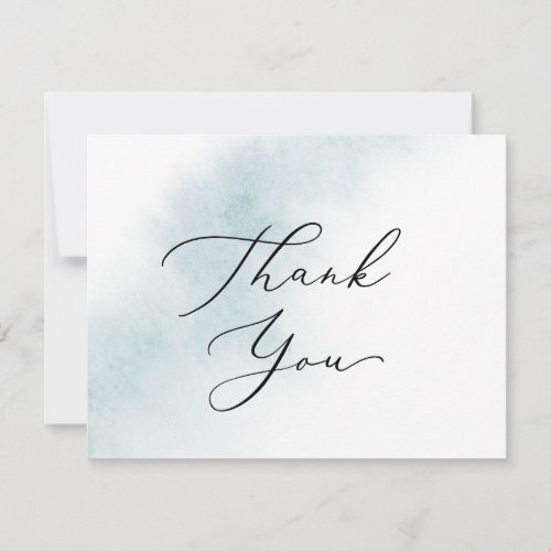 Watercolor Wash  Blue Thank You Card