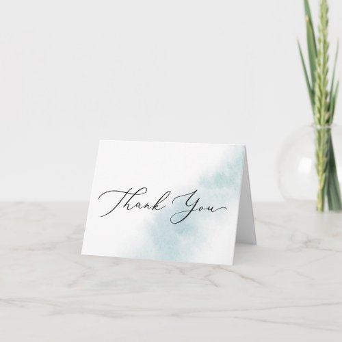 Watercolor Wash  Blue Thank You Card