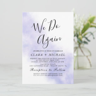 Watercolor Wash   Blue "We Do Again" Vow Renewal I Invitation