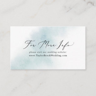 Watercolor Wash Blue Wedding Website Enclosure Card