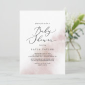 Watercolor Wash | Blush Baby Shower Invitation (Standing Front)