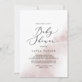 Watercolor Wash | Blush Baby Shower Invitation (Front)