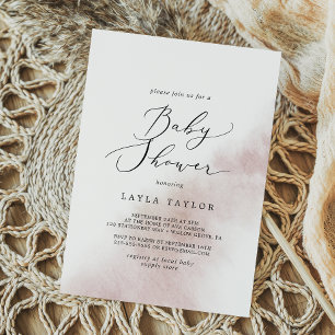 Watercolor Wash   Blush Baby Shower Invitation