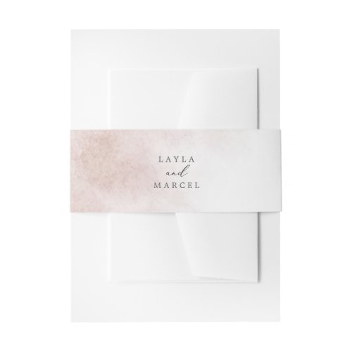 Watercolor Wash  Blush Bride and Groom Wedding Invitation Belly Band