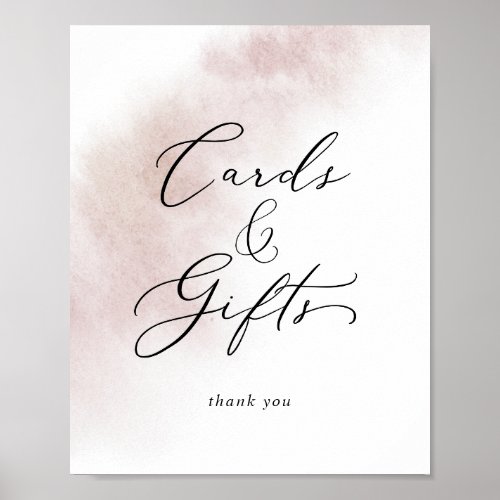 Watercolor Wash  Blush Cards and Gifts Sign