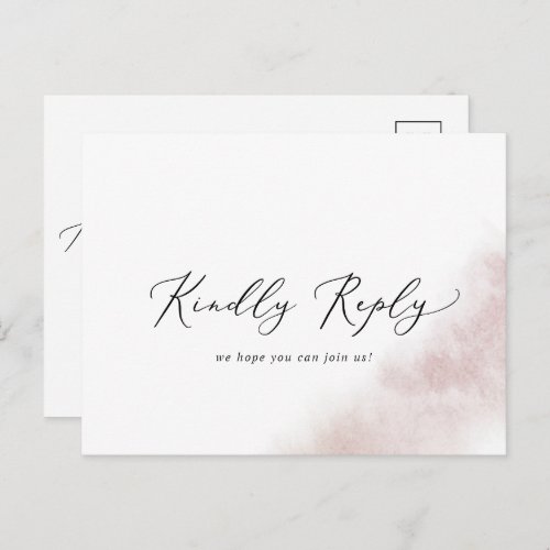 Watercolor Wash  Blush Song RSVP Postcard