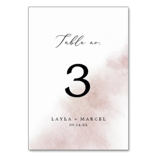 Watercolor Wash Blush Table Number