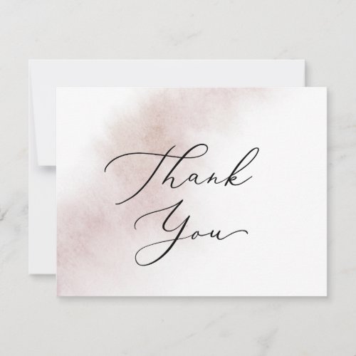 Watercolor Wash  Blush Thank You Card