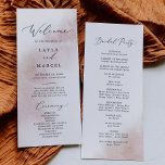 Watercolor Wash | Blush Wedding Program<br><div class="desc">This watercolor wash blush wedding program is perfect for a modern wedding. The simple and classic design features a splash of pastel blush pink water color with minimalist elegant style. Include the name of the bride and groom, the wedding date and location, thank you message, order of service, bridal party...</div>