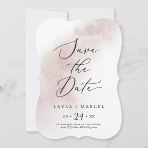 Watercolor Wash Blush Wedding Save The Date