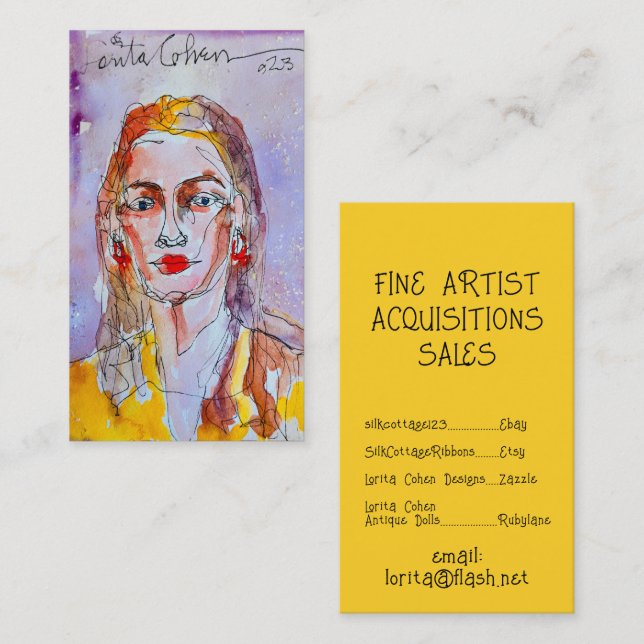 Watercolor Wash Business Cards Modern Pop Abstract (Front/Back)