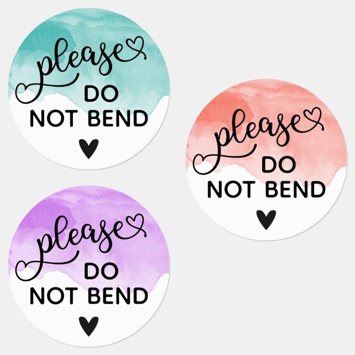 Watercolor Wash Cute Please Do Not Bend Labels | Zazzle.com