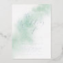 Watercolor Wash | Green and Silver Foil Wedding Foil Invitation