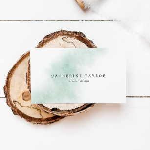 Watercolor Wash   Green Business Card
