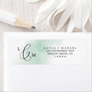Watercolor Wash Green Return Address Label