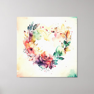 Watercolor Wash Heart # 1 Canvas Print