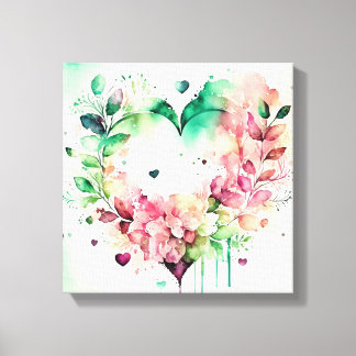 Watercolor Wash Heart # 3 Canvas Print