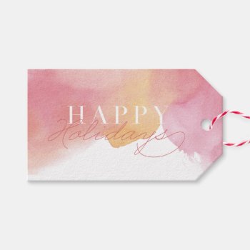 Watercolor Wash Holiday Gift Tag by fourwetfeet at Zazzle