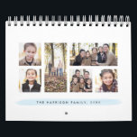 Watercolor wash photo calendar<br><div class="desc">With a variety of photo shapes,  sizes and layouts,  this photo calendar makes a perfect family gift. The cover features a wash of blue watercolor under custom text along with a collage of photos.</div>