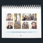 Watercolor wash photo calendar<br><div class="desc">With a variety of photo shapes,  sizes and layouts,  this photo calendar makes a perfect family gift. The cover features a wash of blue watercolor under custom text along with a collage of photos.</div>
