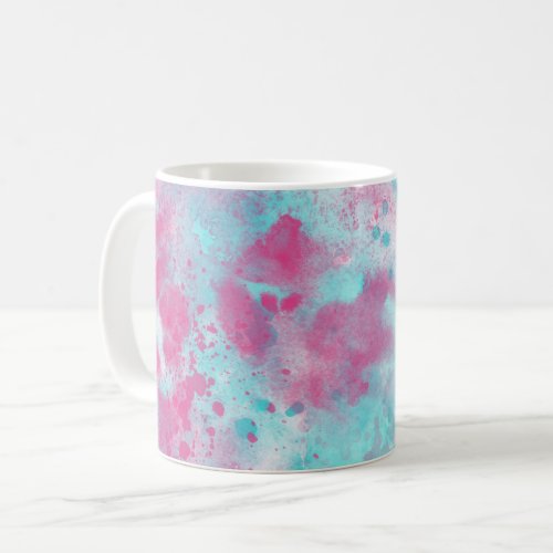 Watercolor Wash Pink  Aqua Mug