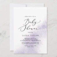 Watercolor Wash | Purple Baby Shower Invitation