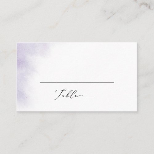 Watercolor Wash  Purple Flat Wedding Place Card